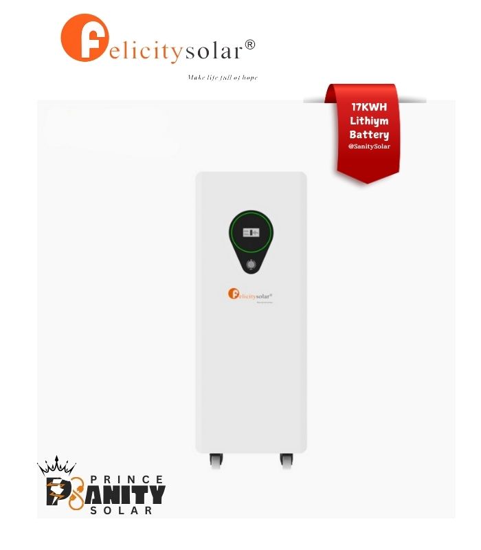 Prince Sanity Solar - Affordable 17kWH Lithium Felicity Solar Batteries at the lowest wholesale price in Nigeria with nationwide delivery.
