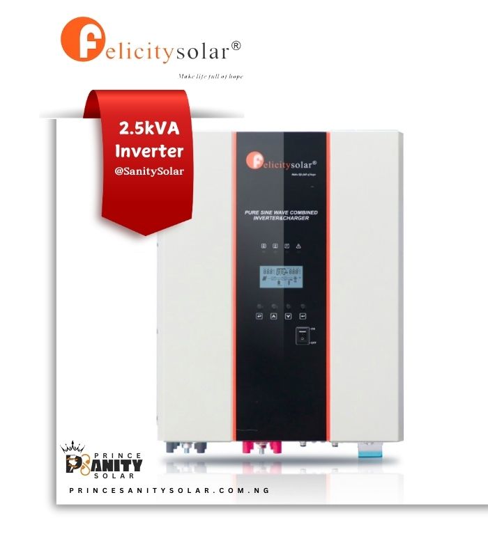 Prince Sanity Solar - Affordable 2.5kVA Felicity Solar Inverter at the lowest wholesale price in Nigeria with nationwide delivery.(1)