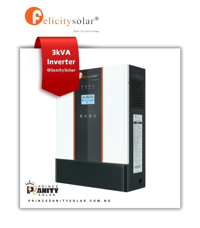 Prince Sanity Solar - Affordable 3kVA Felicity Solar Inverter at the lowest wholesale price in Nigeria with nationwide delivery.