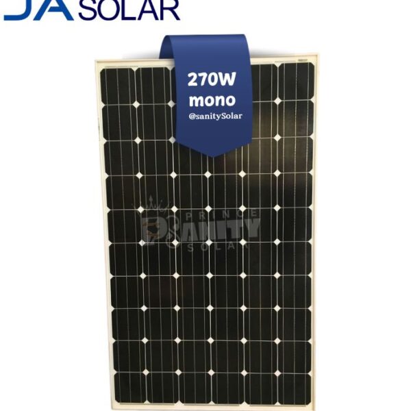 Most Affordable 270W Mono JA Solar Panels in Nigeria at Prince Sanity Solar with Nationwide Delivery and flexible payment plans