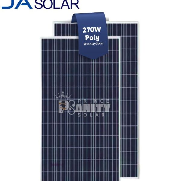 Most Affordable 270W Poly JA Solar Panels in Nigeria at Prince Sanity Solar with Nationwide Delivery and flexible payment plans