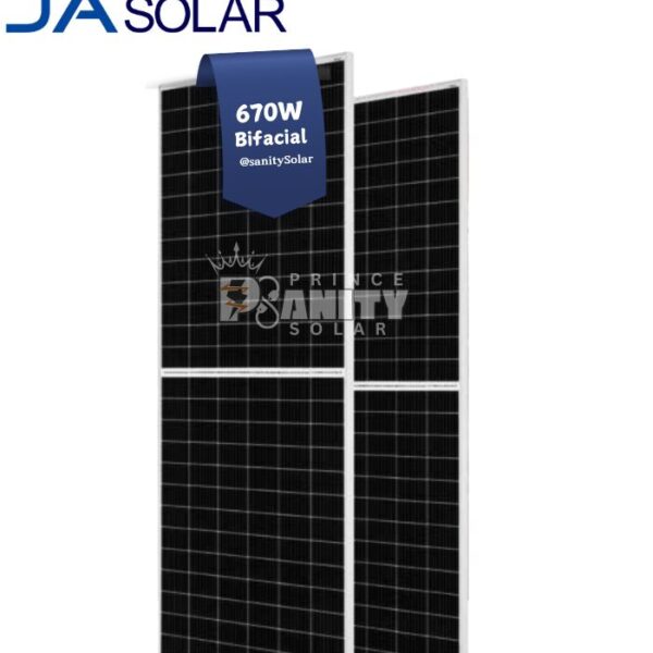 Most Affordable 670W Bifacial JA Solar Panels in Nigeria at Prince Sanity Solar with Nationwide Delivery and flexible payment plans
